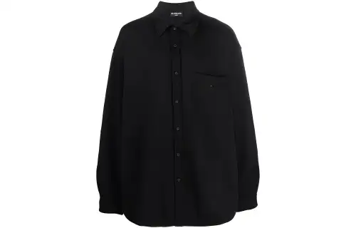 Balenciaga Shirts Men's Black Lapel Moderate