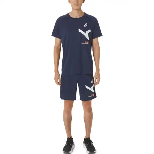 Asics AIM DRY SS Raglan Sleeve T Shirt Men's Dark Blue