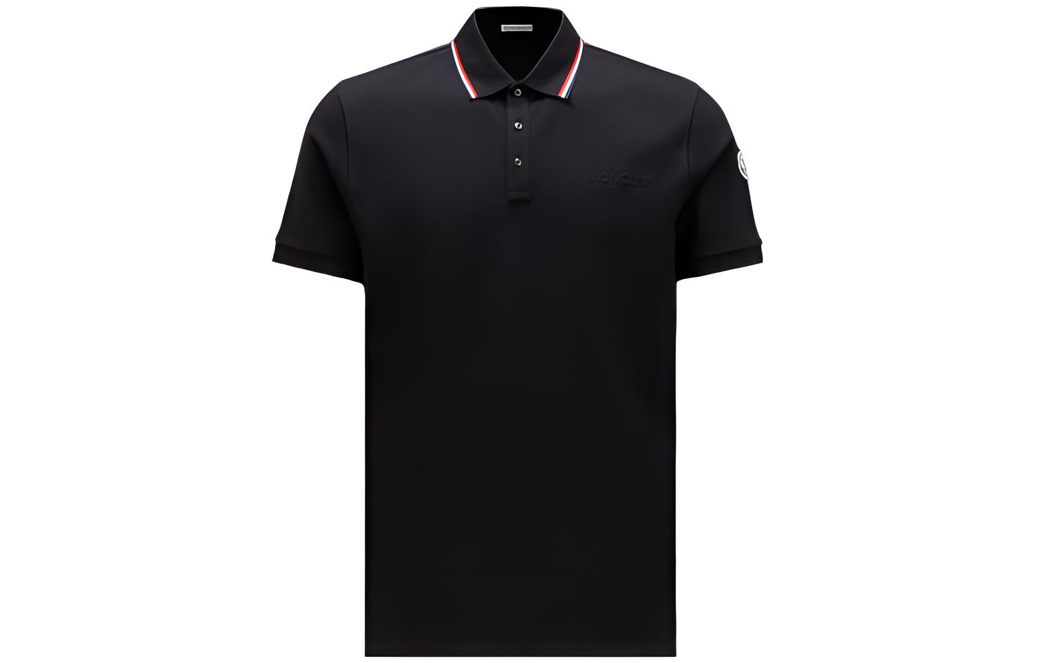 Мужская рубашка-поло Moncler SS23 PoloPolo (черная)
