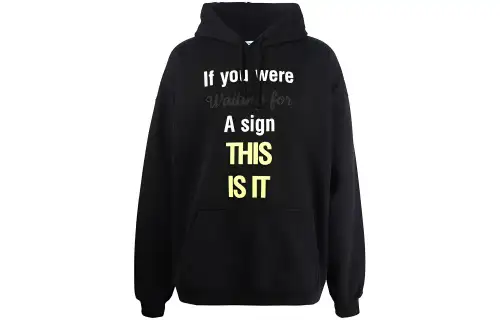 Vetements Sweatshirts Men's Black Hooded Moderate Regular