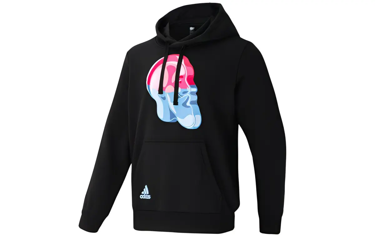 Adidas Sweatshirts Men's Black Hooded Moderate Regular