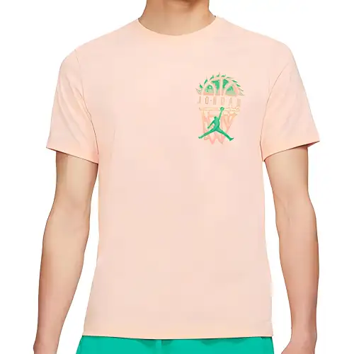 Jordan Set in Sleeve T Shirt Men's Orange Pink
