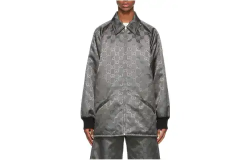 GUCCI Jackets Men's Gray Lapel Moderate Other