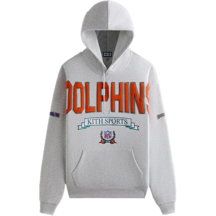 Мужское худи KITH x NFL Dolphins Nelson Hoodie (светло-серое)