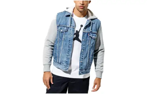 Levis Jackets Men's Blue Hooded Moderate Other