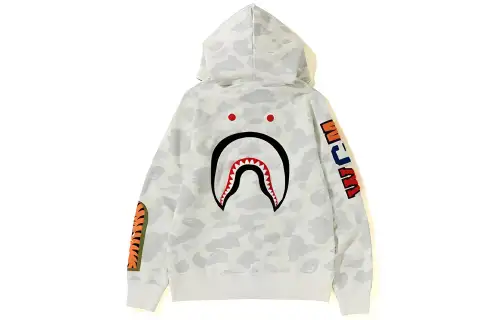 Bape City Camo Embroidery Shark Full Zip Hoodie
