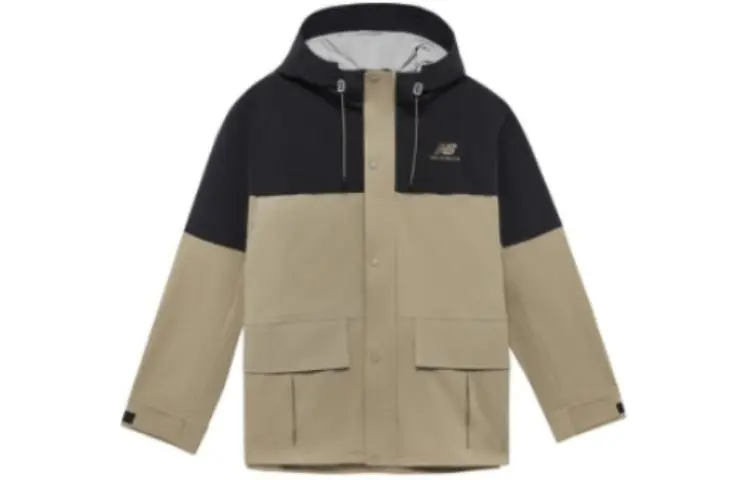 New Balance Jackets Men's Khaki Hooded Moderate Straight Fit
