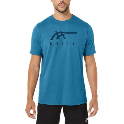Asics STRIPE T Shirt Men's Blue