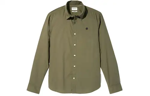Timberland Shirts Men's Green Pointed Collar Thin Other