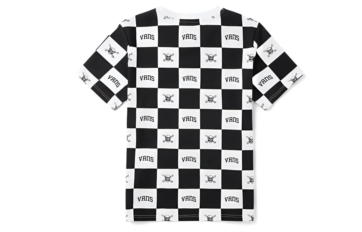 Vans T Shirt Unisex Black White Plaid