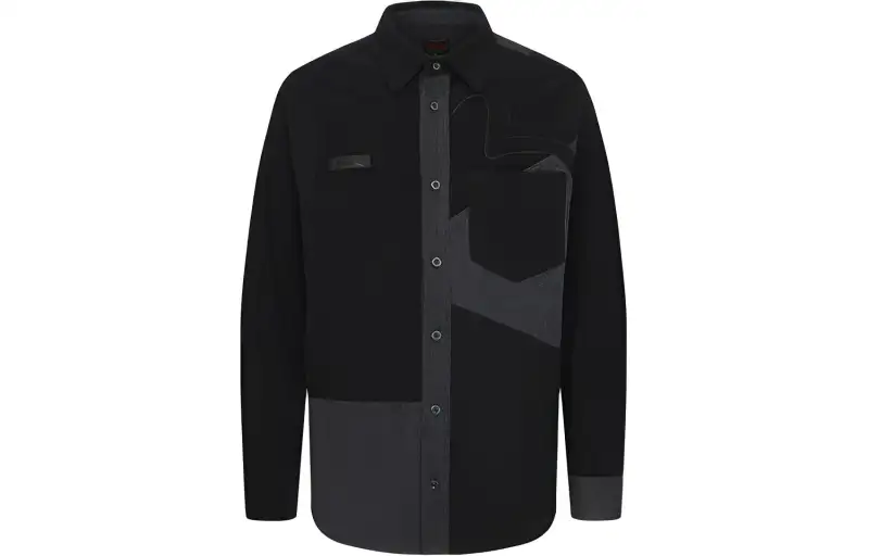 EVISU Shirts Men's Black Lapel Moderate Other