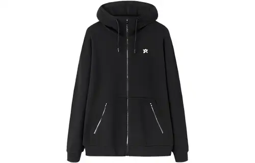 Anta Basketball Collection Back Print Zippers Hooded Fleece Lined Jacket Men's Basic Black