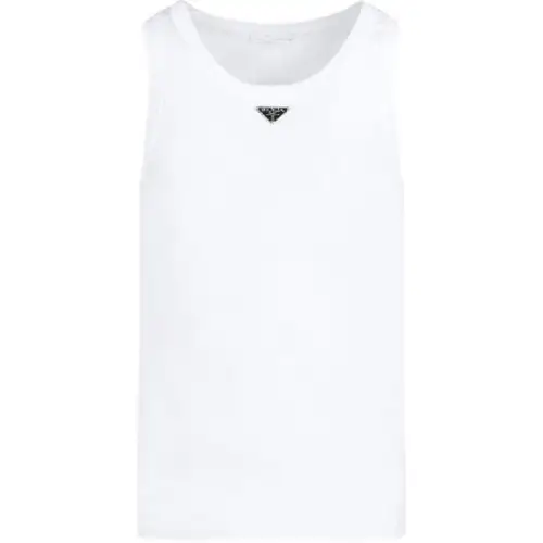 PRADA Triangle Logo Crewneck Tank Top