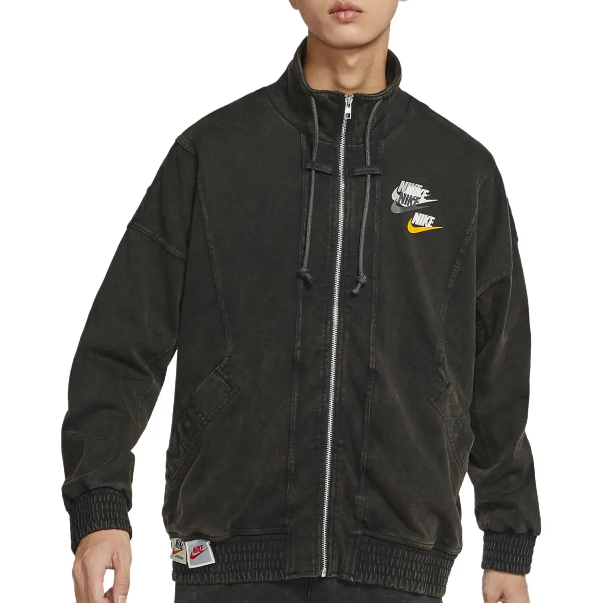 Nike Jackets Men's Black Stand Collar Moderate Workwear