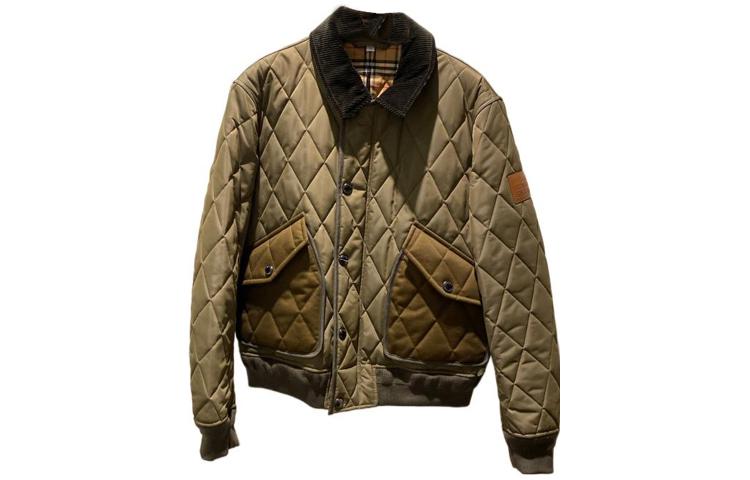 Burberry Burberry FW22 Solid Color Zip Quilted Jacket Men's Dark Olive
