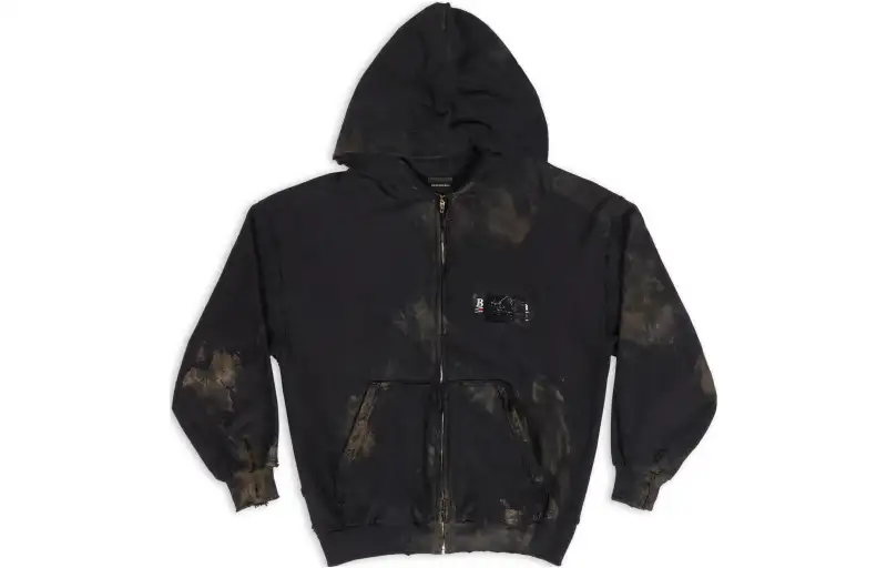 Balenciaga Small Fit Zip Up Hoodie
