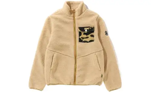 A BATHING APE Jackets Men's Khaki Stand Collar Moderate Other