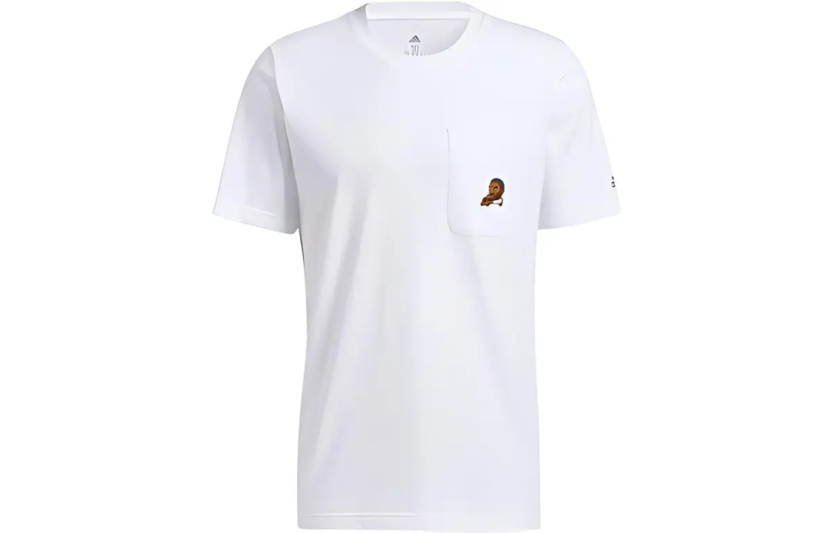 Adidas T-Shirts Men's White Crew Neck Moderate Straight Fit
