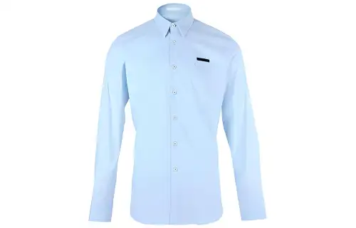 PRADA Shirts Men's Light Blue Pointed Collar Moderate Other
