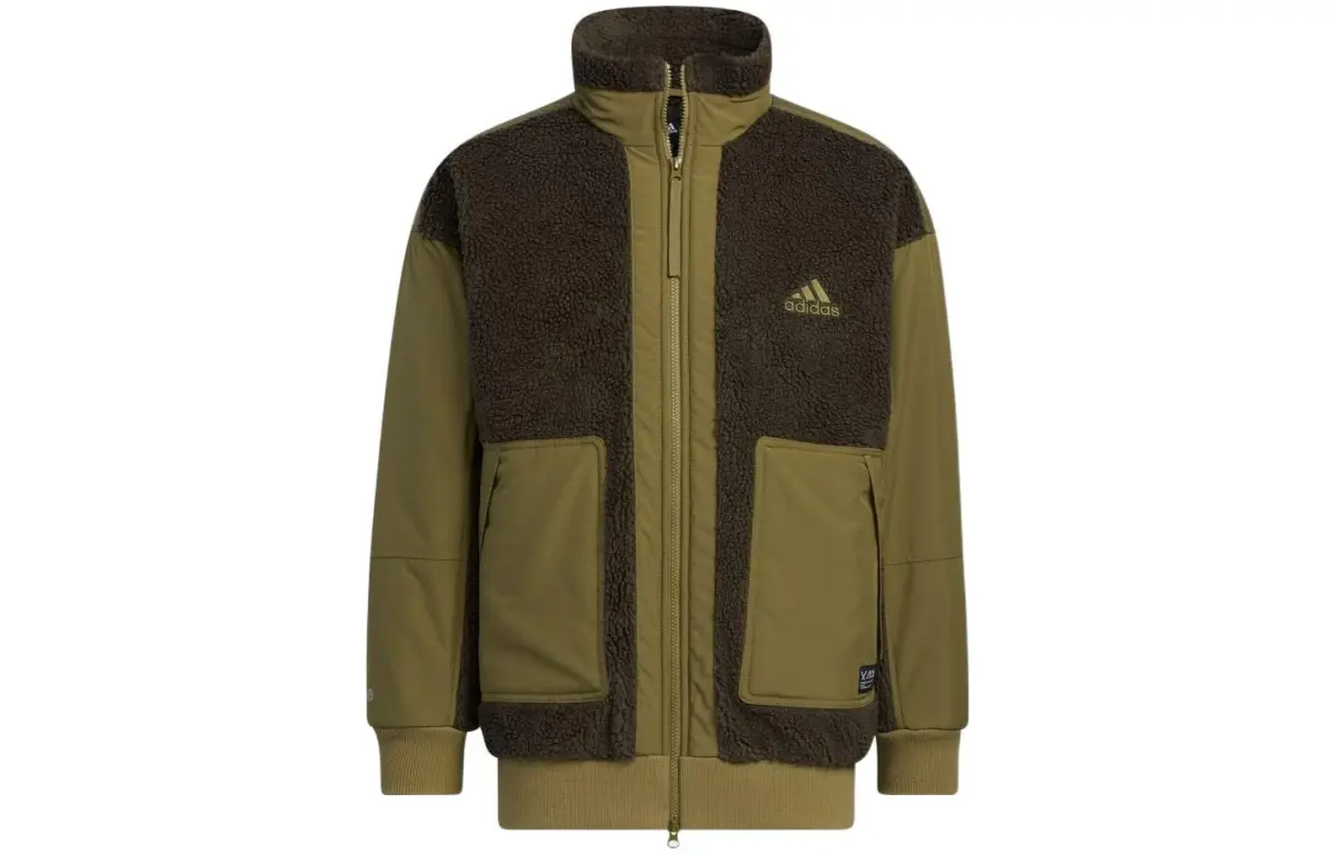 Adidas Qi White Stone Co-branded Model Jackets Men's Green Stand Collar Moderate Other