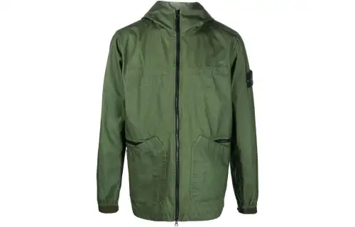 STONE ISLAND Jackets Men's Green Hooded Moderate Other