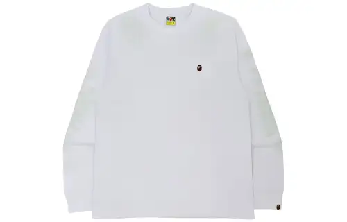 A BATHING APE T Shirts Men's White Crew Neck Moderate Straight Fit