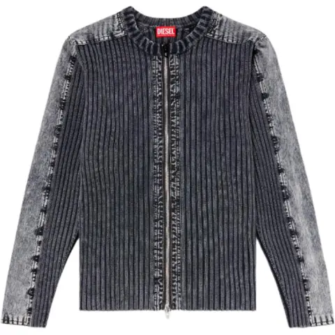 DIESEL K Matty Contrast Panel Zip Up Cardigan