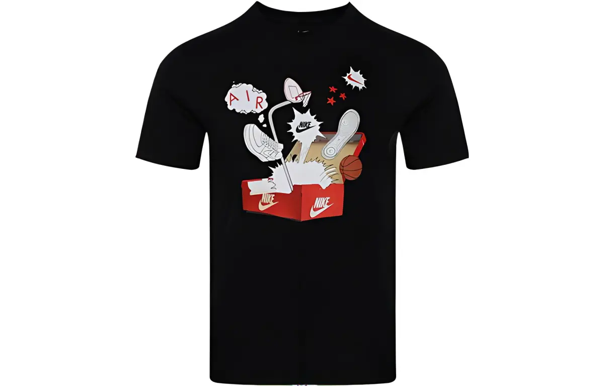 Nike T-Shirts Men's Black Crew Neck Moderate