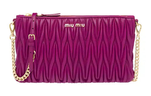 MIU MIU Sheepskin Crossbody Bag, Shoulder Bag Women's Rose Red