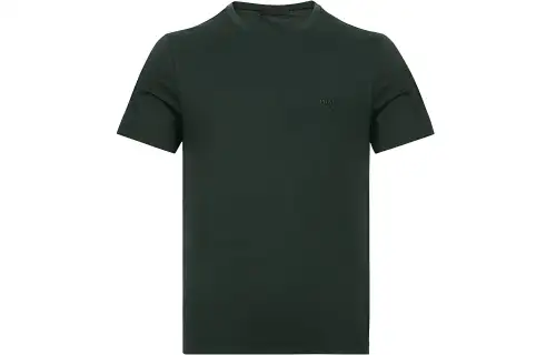 PRADA T Shirts Men's Dark Green Crew Neck Moderate Straight Fit