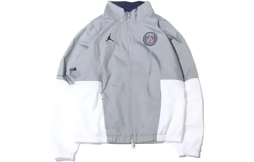 Jordan X PSG Jackets Men's Gray Stand Collar Moderate Other