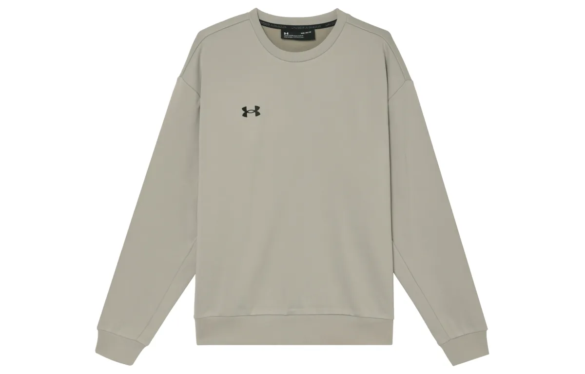 Under Armour Crew Neck Pullover Sports Long Sleeved Fleece Lined Sweatshirt Unisex Brown