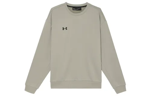 Under Armour Crew Neck Pullover Sports Long Sleeved Fleece Lined Sweatshirt Unisex Brown