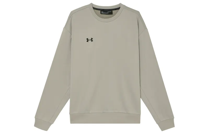 Under Armour Crew Neck Pullover Sports Long Sleeved Fleece Lined Sweatshirt Unisex Brown