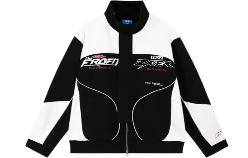 ER Jackets Unisex Black Stand Collar Moderate Pilot