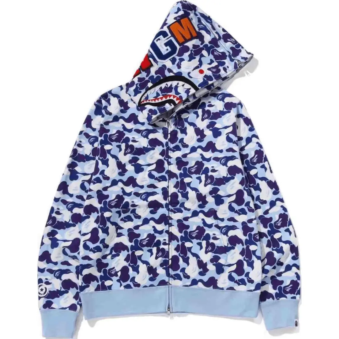 A BATHING APE Separate Shark Full Zip Hoodie 'Blue'