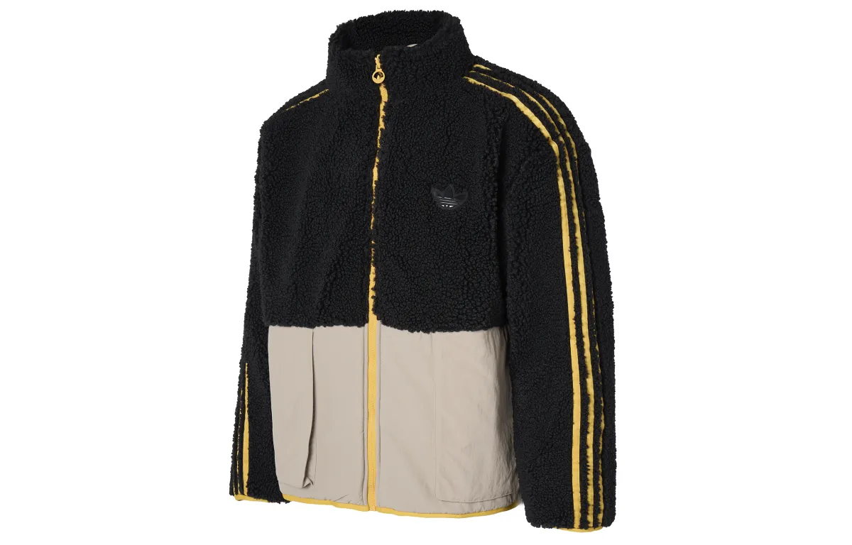 Adidas Originals Trefoil Jackets Unisex Black Stand Collar Thickened Other
