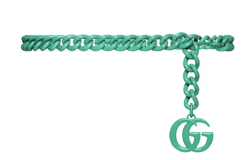 GUCCI GG Marmont Metal Waist Chains Women's Mint Green