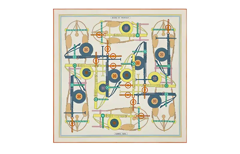 HERMES Scarves Women's White Yellow