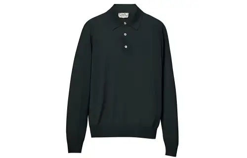 HERMES Polo Shirt Men's Dark Green