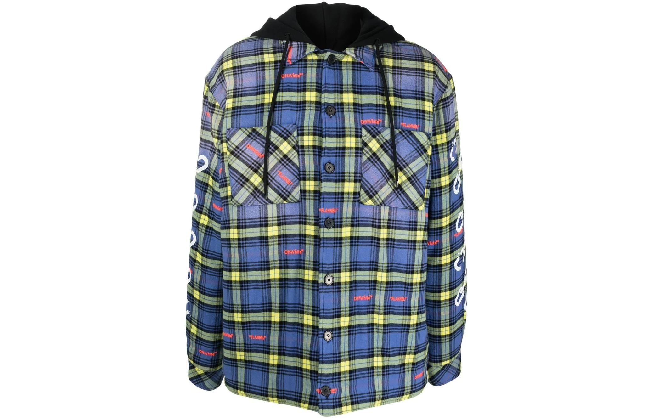 Мужская куртка OFF-WHITE Check Jacket (синяя)