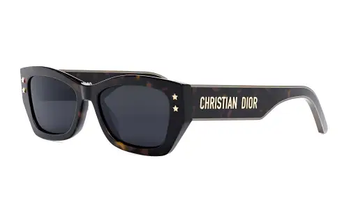 DIOR Acetate Irregular Shape Sunglasses Unisex Brown