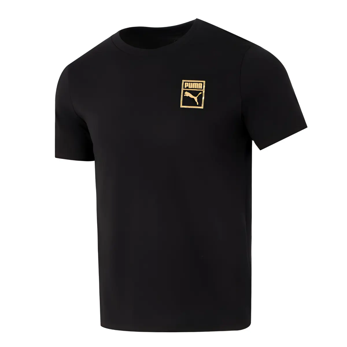 PUMA T-Shirts Men's Black Crew Neck Moderate