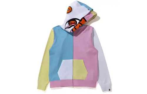 A BATHING APE Shark Series Sweatshirts Unisex Multicolor Hooded Moderate Cardigan