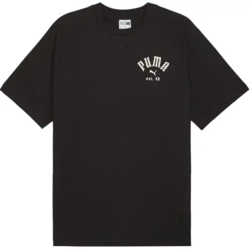PUMA T Shirts Men's Black Crew Neck Moderate