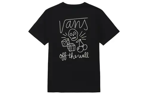 Vans T Shirts Unisex Black Crew Neck Moderate Straight Fit
