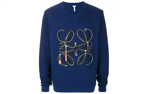 LOEWE Sweatshirts Men's Blue Crew Neck Moderate