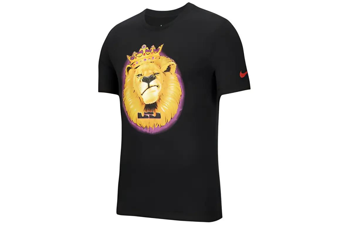 Nike T-Shirts Men's Black Crew Neck Moderate Straight Fit