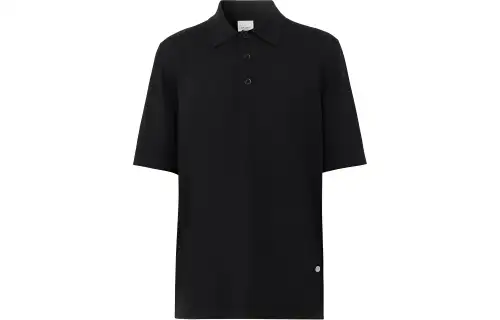 Burberry Polo Shirts Men's Black Polo Collar Moderate Straight Fit