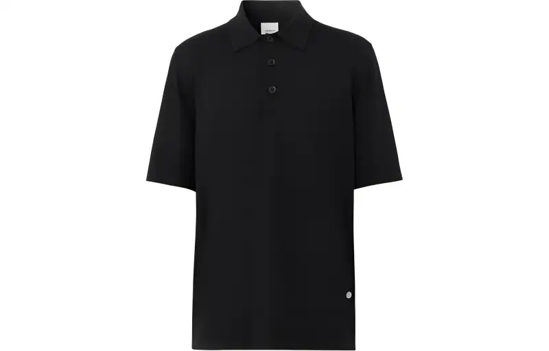 Burberry Polo Shirts Men's Black Polo Collar Moderate Straight Fit
